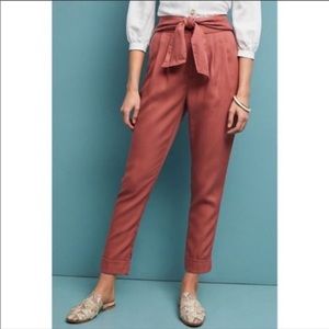 Anthropologie Cartonnier High Waisted Tie Pants